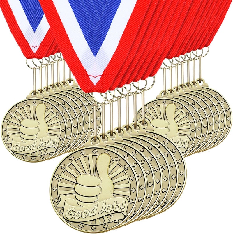 Quelay 30 Pcs 2'' Gold Medals for Awards,Winner Encourage Team Participation for Adults Trophy Award Prize Gift Competitions Graduation Party - Image 1